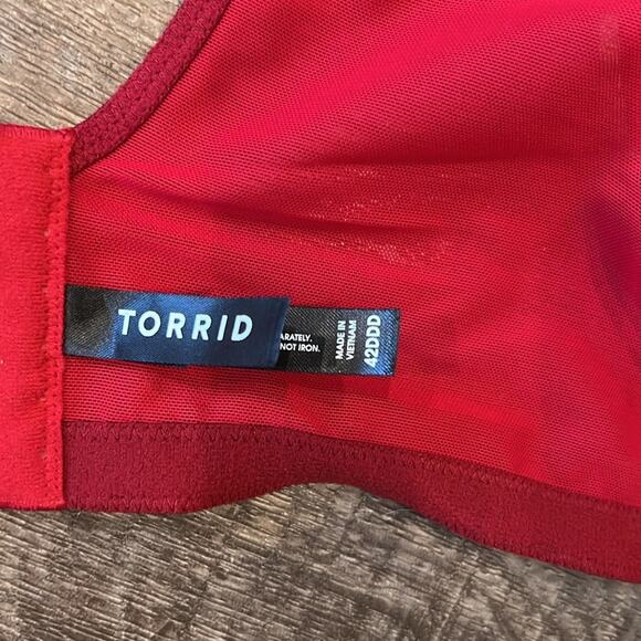 Torrid Wirefree Push Up Diamante Lace Straight Back Bra Size 42DDD - Picture 9 of 9